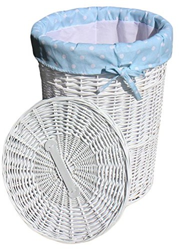 DVier Kosz na pranie wiklina biało-niebieskim d.39 h.54 cm 23 WRD-B VWWK-23WRd-b