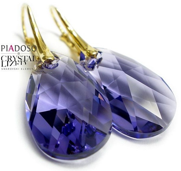 Swarovski kolczyki ZŁOTE SREBRO Certyfikat 22TZ