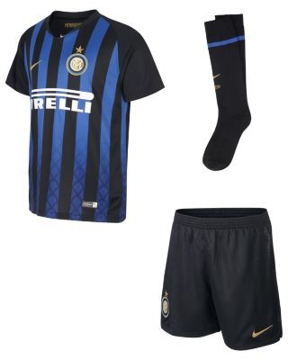 Nike Strój piłkarski dla dużych dzieci 2018/19 Inter Milan Stadium Home - Czerń 919310-011