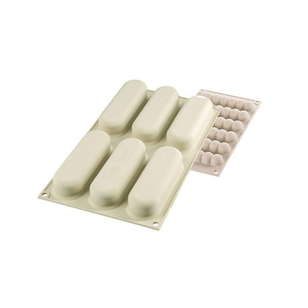 Silikomart 3Design Kit Chic Eclair Szara Forma Do 6 Ciastek Silikonowa Wh