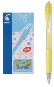Nieprzypisany Długopis żelowy G-2 Pastel żółty WIKR-99959