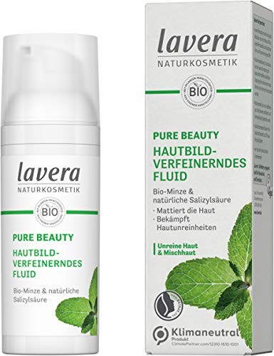 Lavera Pure Beauty fluid poprawiający wygląd skóry redukuje połysk zwalcza zanieczyszczenia skóry naturalny kosmetyk wegański 50 ml