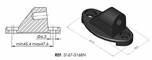 Puig adapter z prawej strony do podstawy półfairing 3167N ZX-10R 16', Kawasaki ZX-10RR 17'-19' 3167N