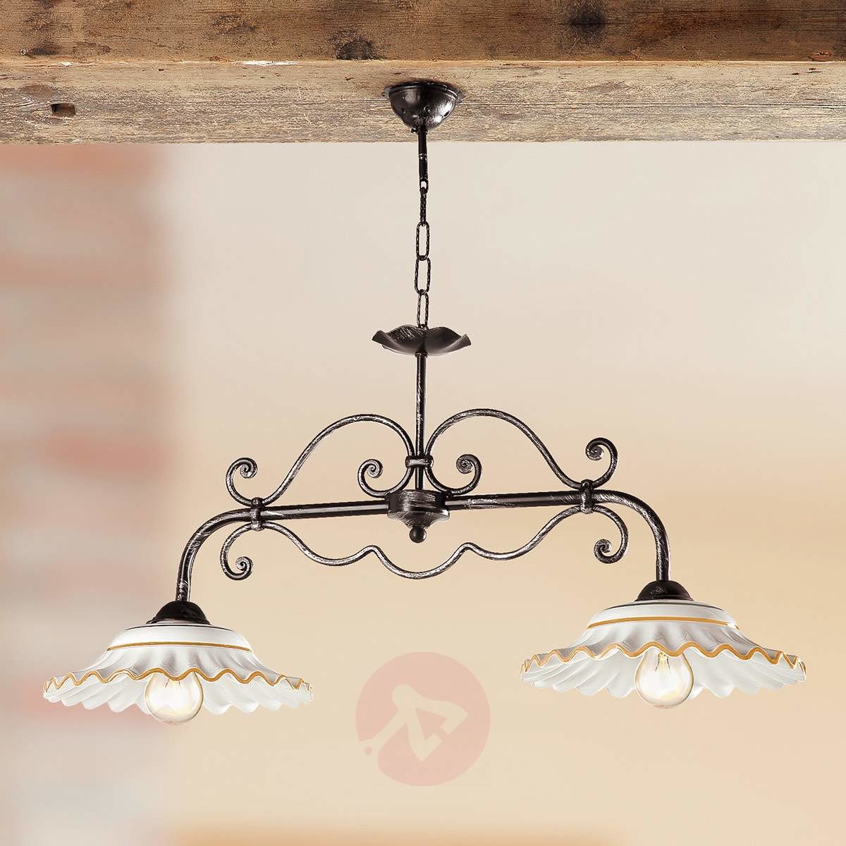Lampa wisząca I BILIARDI, 2-pkt, pomarańczowa