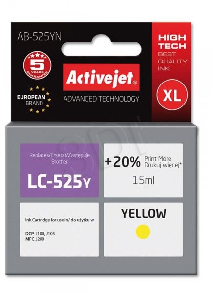 ActiveJet AB-525YN tusz żółty zamiennik Brother LC525Y AB-525YN