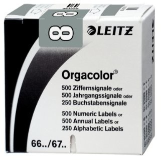 Leitz 66081000 Orgacolor sygnału cyfr 8, 500 sztuk, szary 6608-11-00