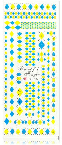 Allepaznokcie Naklejki wodne do paznokci arkusz 12,5 x 5,5 cm hot Nr 128
