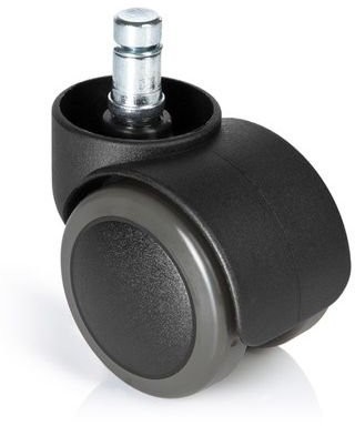 hjh OFFICE 619029 Rolo Free 11/50 MM do twardych podłóg rolka czarny (-Pak) krzesło biurowe, krzesło metalowe, PDA, tworzywo sztuczne, poliuretan podwójnymi Hamowane podwójne rolki, Made in Germany 619029