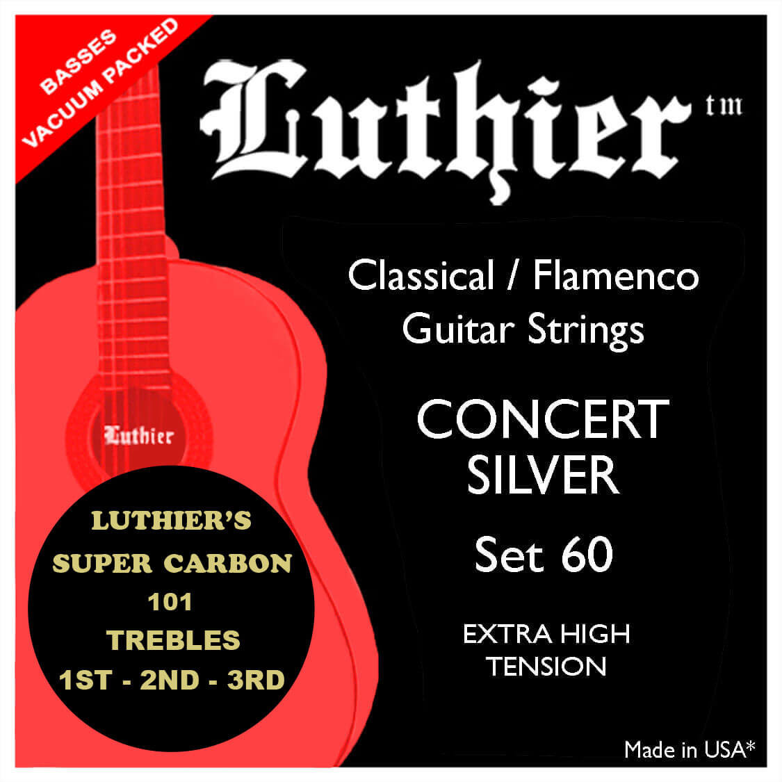 Luthier Strings 60 Super Carbon Concert Silver Struny do Gitary Klasycznej Gratis Prezent od Kup Instrument! LU-60SC