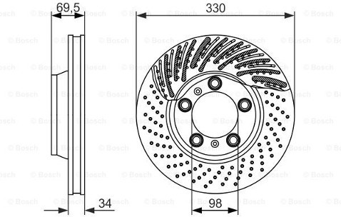 BOSCH Tarcza hamulcowa przednia, 0 986 479 579  0986479579