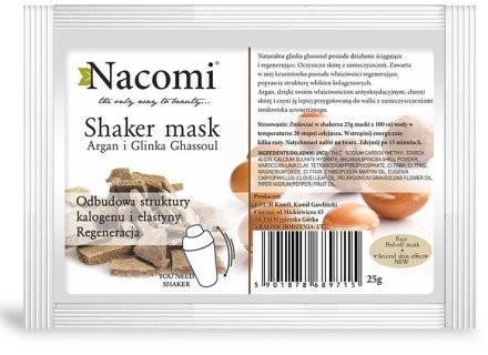 Nacomi Maska-shaker do twarzy Argan i Glinka Ghassoul - Shaker Mask Maska-shaker do twarzy Argan i Glinka Ghassoul - Shaker Mask