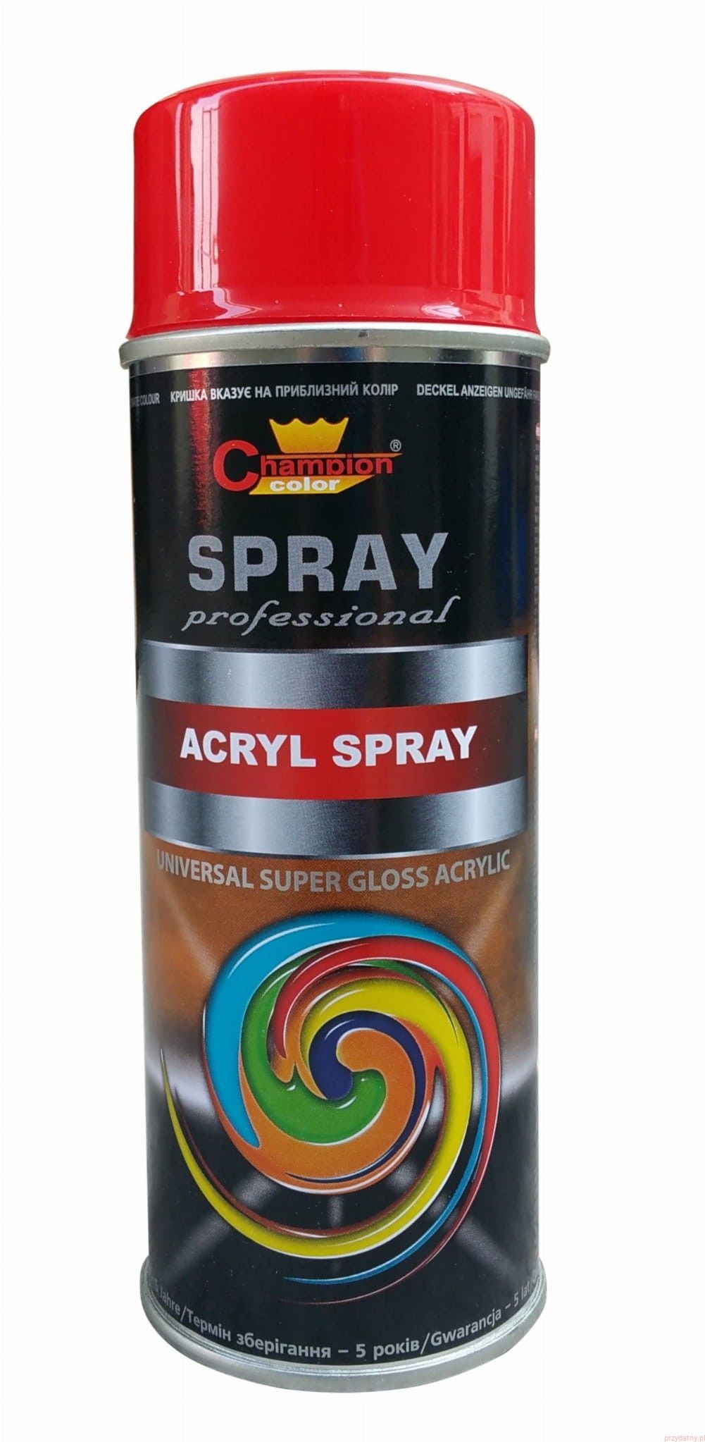 Champion Champion Farba Acryl Super 400ml RAL3020 czerwony super połysk aerozol 5905179470850