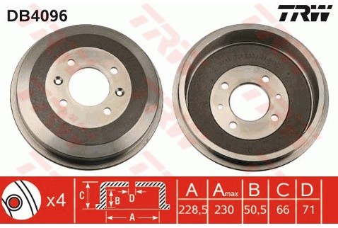TRW Bęben hamulcowy DB4096