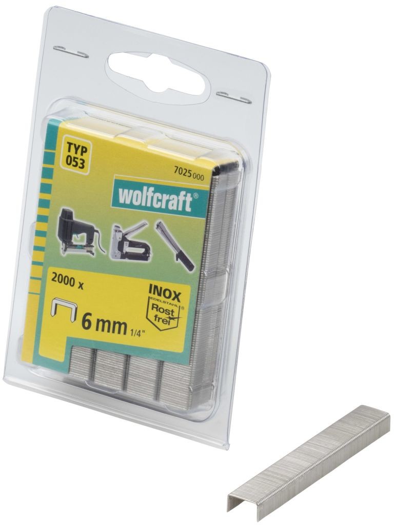wolfcraft GmbH wolfcraft Zszywki szerokie Type 053, 2000 szt., 6 mm, 7025000
