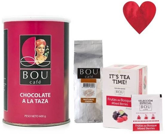 BOU Cafe Zestaw prezentowy BOU Cafe: Czekolada Criollo + kawa Bou Crema + Herbata owoce leśne It´s Tea Time by BOU Cafe