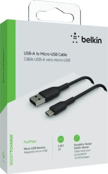 Belkin Kabel USB Kabel USB-A micro USB PVC 1m czarny-CAB005bt1MBK CAB005bt1MBK