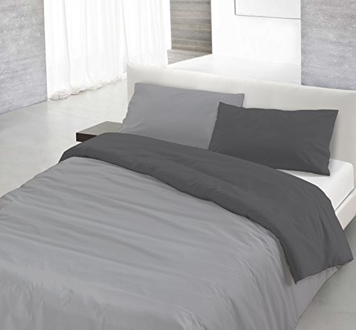 Italian Bed Linen 8058575000019 zestaw pościeli z zamkiem na kołdrę i poszewki na poduszkę, jednokolorowy, dwustronna, 100% bawełna 8058575000491