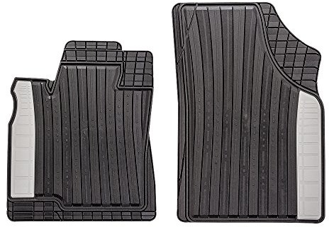 CarFashion Silverstone  267985 | mata we wszystkich warunkach CD2 | mata z przodu 2-częściowy zestaw | TPE mata gumowa CZARNA | kolorowy do pracy w trudnych warunkach gabon Szary | dywaniki samochodowe 267985