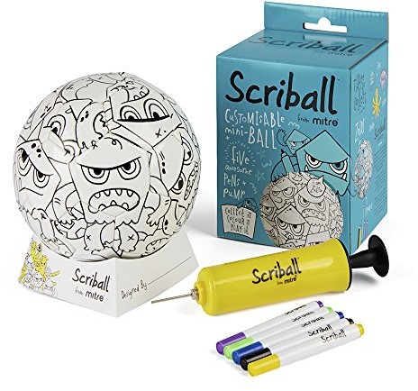 Mitre scriball personaliseable Mini piłka nożna z pisaki Mini, wielokolorowa, nie dotyczy A9234MUL-ONESZ