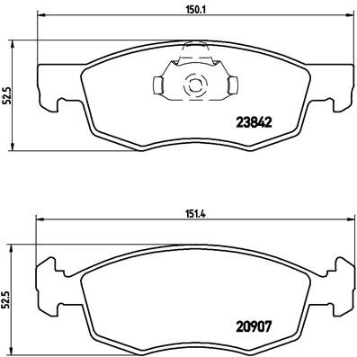 BREMBO Zestaw klocków hamulcowych, hamulce tarczowe P 23 118