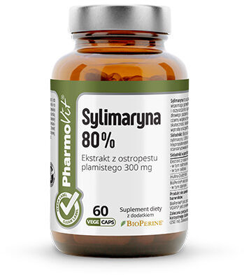 PHARMOVIT Sylimaryna 80% (Ekstrakt z ostropestu plamistego) 60 Kapsułek wegetariańskich