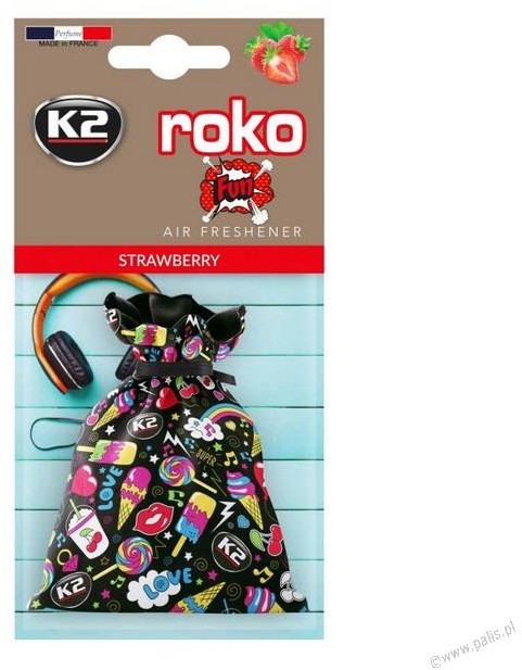 K2 Modny odświeżacz powietrza w woreczku ROKO FUN TRUSKAWKA 25g V820F V820F