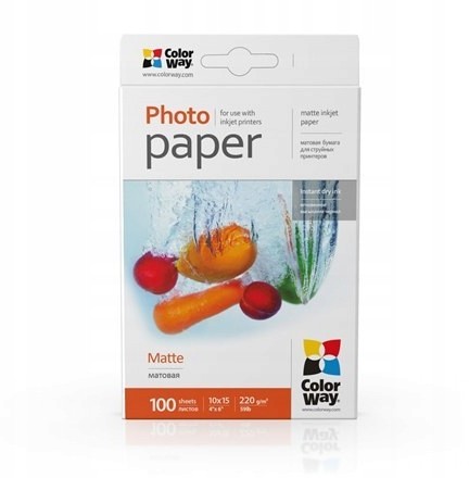 ColorWay PM2201004R Matte Photo Paper, White, 10 x