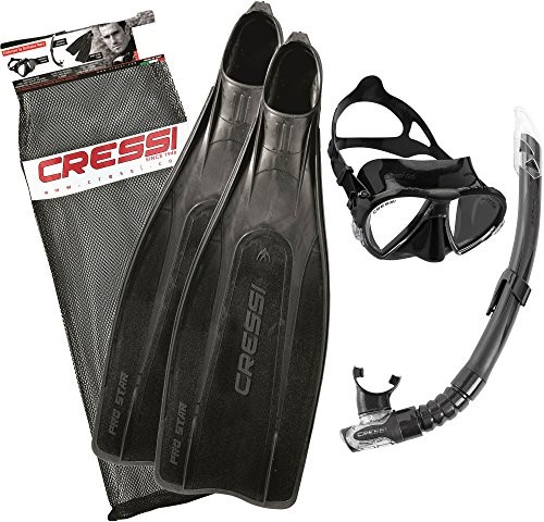 Cressi Pro Star Bag Apnoe zestaw do nurkowania, dla osoby dorosłej: Italian Quality Since 1946, czarny BG189541