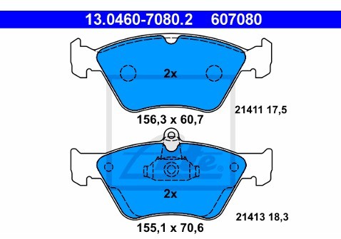 ATE Klocki hamulcowe - komplet 13.0460-7080.2