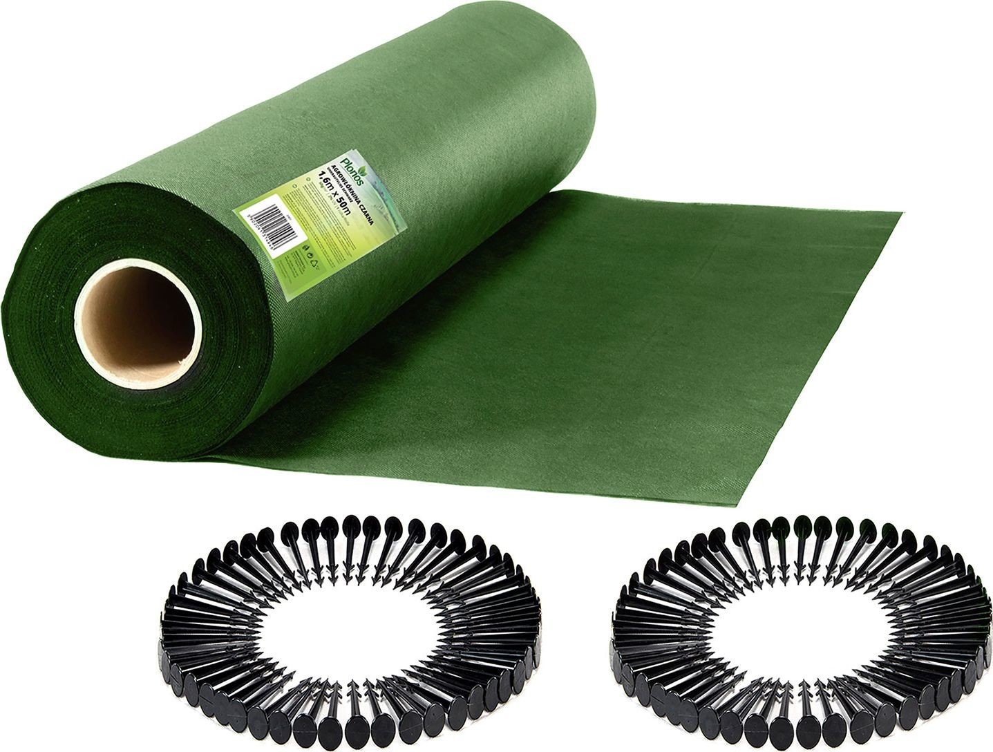 Plonos Agrowłóknina ogrodowa 1,6 m x 50 m + 100 szpilek zielona 4906