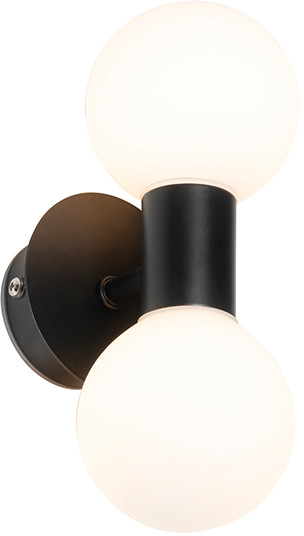 QAZQA Nowoczesna lampa ścienna czarna IP44 2-punktowa - Cederic