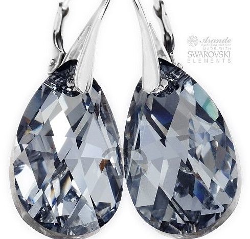 Swarovski piękne srebrzyste kolczyki COMET SREBRO