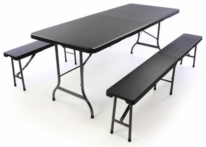 Garthen Emaga Zestaw mebli ogrodowych imitujących rattan czarny D39509