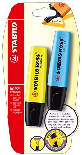 STABILO Stabilo Boss Original, żółto-niebieskie, -częściowy zestaw  tekstu marker B-10425-10
