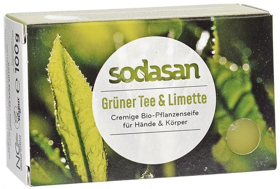Sodasan ekologiczne mydło w kostce Zielona herbata i Limonka 100g