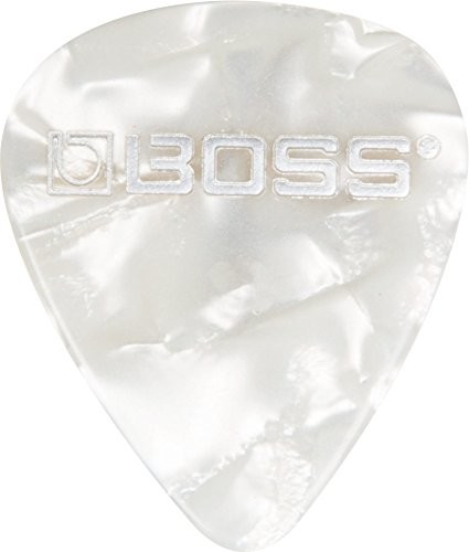 BOSS cienkie celuloidowe kostki gitarowe (BPK-12-Wm), opakowanie 12 sztuk średnich celuloidowych kostek gitarowych - biała perła, zestaw 12 sztuk BPK-12-WM