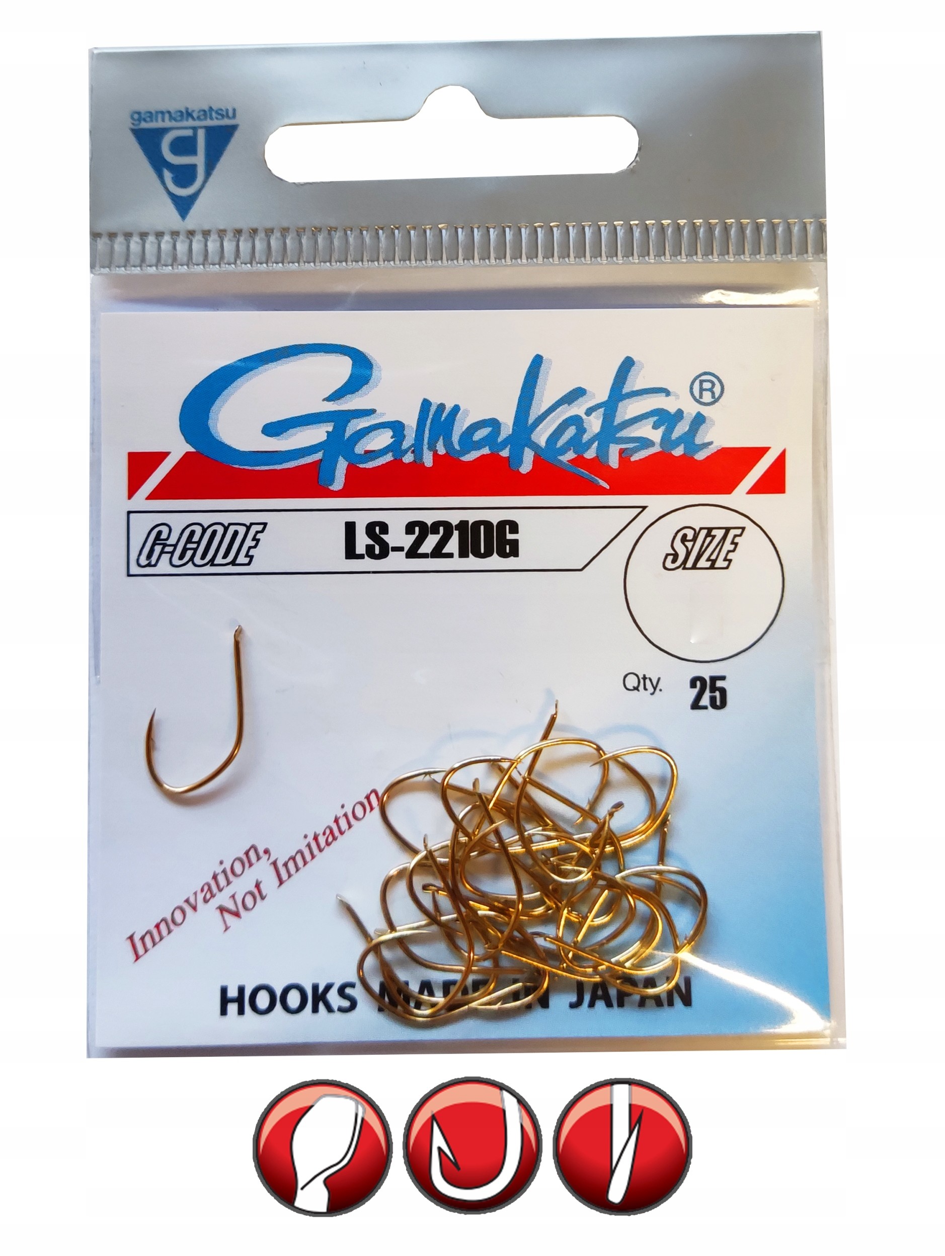 Gamakatsu Haczyki LS-2210G nr 10 25szt. złote
