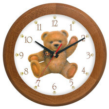 Atrix Zegar drewniany rondo miś ATW301M1