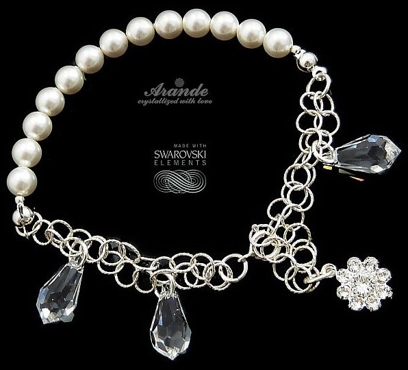 Swarovski Arande Bransoletka SREBRO WHITE PEARL CRYSTAL 3734073570