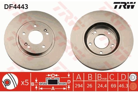 TRW Tarcza hamulcowa DF4443
