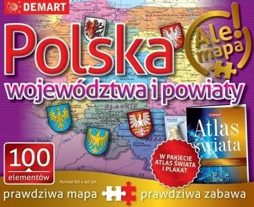Ateneum Puzzle: Polska-województwa i powiaty+atlas