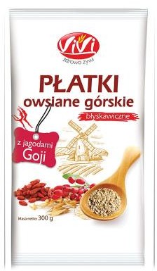 Vivi Płatki owsiane górskie z jagodami goji błyskawiczne 300 g m00-B664-3997A