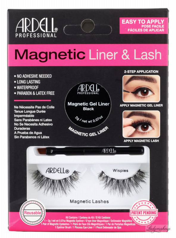 Ardell MAGNETIC LINER & LASH - Zestaw sztucznych rzęs z magnetycznym żelowym linerem - Wispies