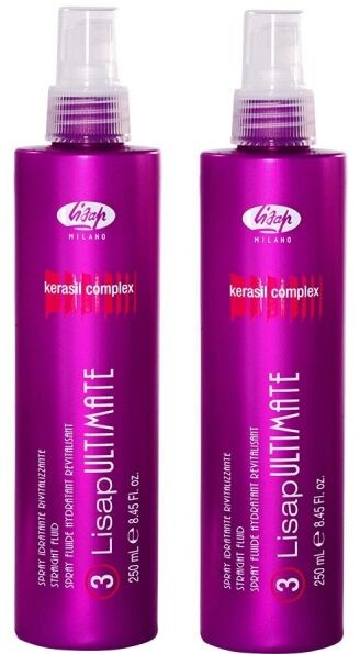 Lisap Zestaw: 2 x Ultimate Straight Fluid spray do prostowania 250ml 11/zestaw