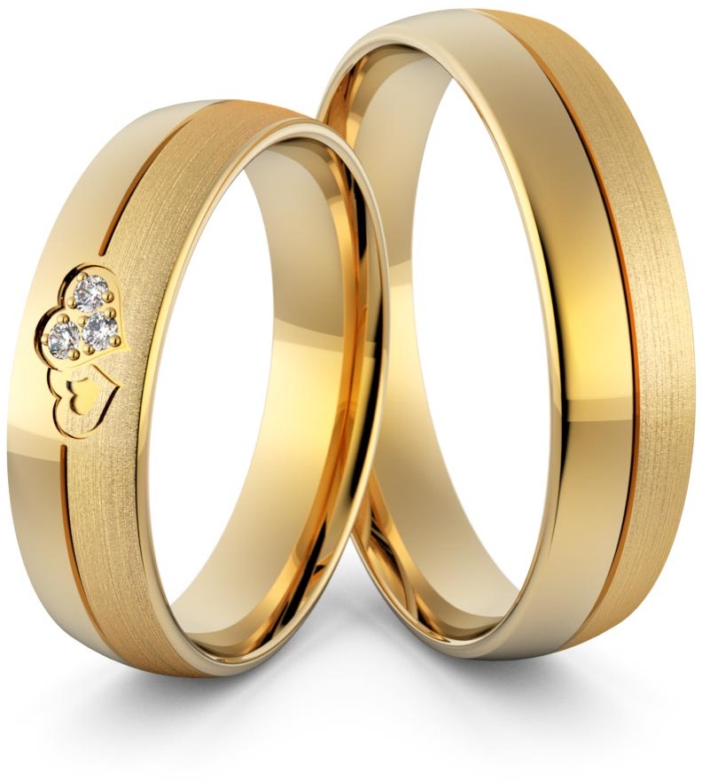 Eminence Obrączki ślubne splecione serca z brylantami - Au-969 Au-969-2