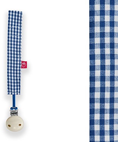la fraise rouge La Fraise Rouge 4251005601389 smoczek taśma wraz z klipsem na smoczek, Alain, Vichy Karo, niebieski/biały