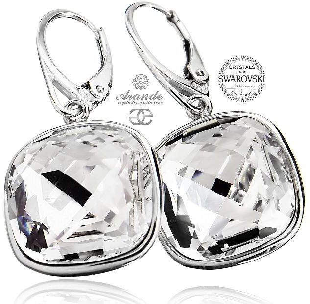 Swarovski PIĘKNE KOLCZYKI CRYSTAL W OPRAWIE SREBRO
