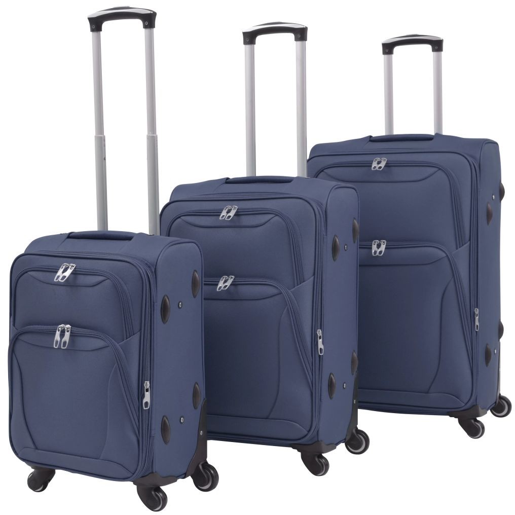 vidaXL 3-częściowy komplet walizek podróżnych, granatowy vidaXL
