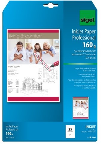 Sigel InkJet papier profesjonalny, specjalnie powlekany, matowy, biały, 160 g, A4