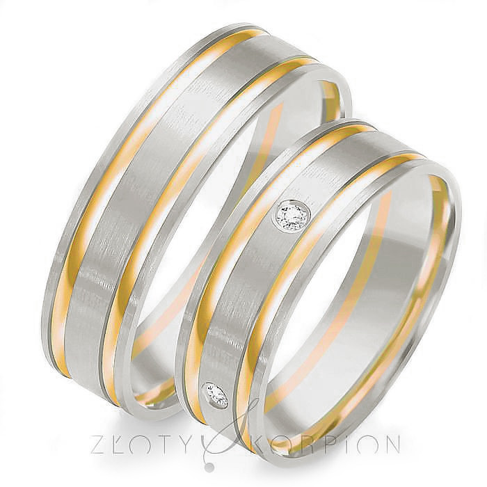 Złoty Skorpion Obrączki ślubne Złoty Skorpion wzór Au-OE104 - 5 mm Au-OE104